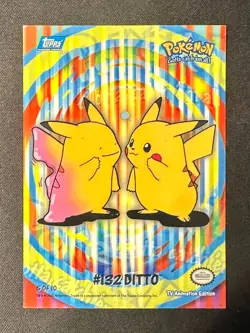 #132 Ditto [Pikachu] 2000 Topps Pokemon TV Animation Series 2 Pokemon Card - VLP - Image 1