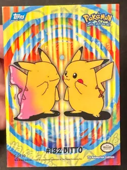 #132 Ditto [Pikachu] 2000 Topps Pokemon TV Animation Series 2 Pokemon Card - VLP - Image 2