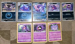 8 Gastly, Haunter & Gengar Pokemon Cards NM. Gengar Ex 104/162, 4 Revers Holos - Image 1