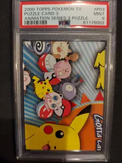 PSA 9 Puzzle Card 3 Topps Pokemon Amimation Series 3 - Image 1