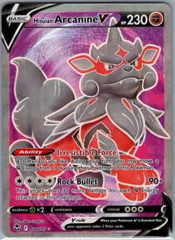Hisuian Arcanine V (Full Art) 179/195 SWSH12: Silver Tempest - Pokemon Card - NM - Image 1