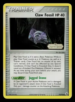 Pokemon Card - Claw Fossil Legend Maker 78/92 Reverse Holo Stamped - Image 1