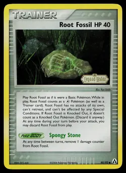 Pokemon Card - Root Fossil Legend Maker 80/92 Reverse Holo Stamped - Image 1