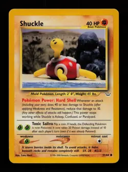 Shuckle 51/64 Unlimited Yuka Morii Common Neo Revelation Pokemon Cards - Image 1