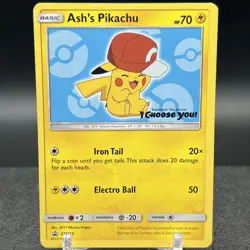 Ash's Pikachu SM113 Black Star Promo Pokemon Card - Image 1