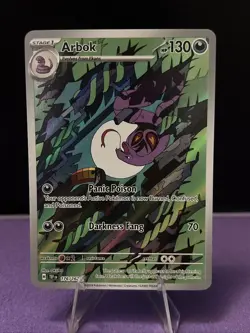 Pokemon TCG Arbok Card Temporal Forces Holo Illustration Rare Full Art 176/162 - Image 1