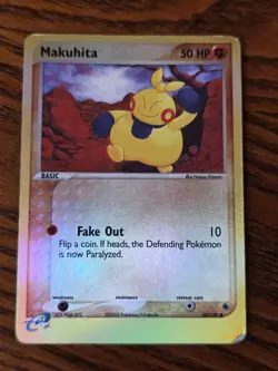 Makuhita Reverse Holo - 2003 Pokemon TCG Card EX Ruby & Sapphire 58/109 - DMG - Image 1