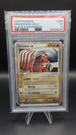 Groudon 𝘦𝘹 038 — PSA 5 — Black Star Promo — Holo Rare Vintage Pokemon Card - Image 1