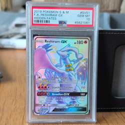 Pokemon TCG Reshiram GX Full Art Holo SV51/SV94 Hidden Fates PSA 10 2019 - Image 1