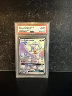 Pokemon TCG Reshiram GX Hidden Fates SV51/SV94 Holo Full Art Shiny PSA 10. - Image 1