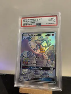Pokemon TCG Reshiram GX Hidden Fates SV51/SV94 PSA 10 - Image 1