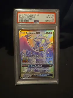 Pokemon TCG Reshiram GX Hidden Fates SV51/SV94 PSA 10 - Image 1