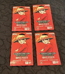 LOT Of 4 One Piece TCG: Carrying On His Will Sleeved Booster Pack OP-13 ENGLISH - Image 1