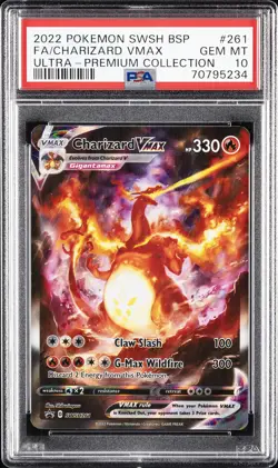 2022 POKEMON SWSH BLACK STAR PROMO #261 FULL ART/CHARIZARD VMAX PSA 10 - Image 1