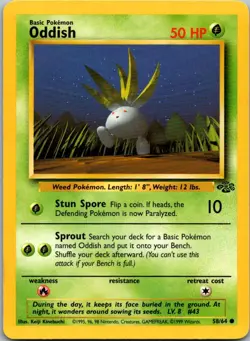 Oddish 58/64 Common Jungle Pokemon Unlimited Near Mint - Image 1