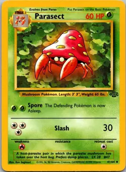Parasect 41/64 Uncommon Jungle Pokemon Unlimited Near Mint - Image 1