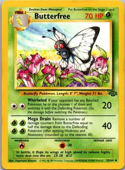 Butterfree 33/64 Uncommon Jungle Pokemon Unlimited Near Mint - Image 1