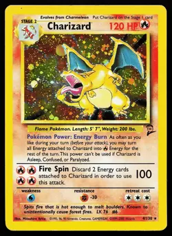 Charizard 4/130 Holo Rare Base Set 2 Pokemon Card - Image 1
