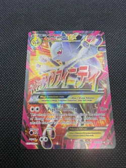 M Mewtwo EX 160/162 Full Art Ultra Rare Holo Pokemon Card NM Breakthrough BKT - Image 3