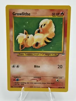 2000 Light Play LP Pokemon Non Holo Growlithe 68/105 Neo Destiny Unlimited - Image 1