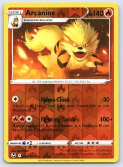 Arcanine 020/195 Silver Tempest Reverse Holo Pokemon NM - Image 1