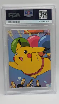 2000 Pokemon Topps TV Animation Series 2 Stick-Ons #4 Arbok Blue Logo PSA 6! - Image 2