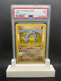 1999 POKEMON TCG 1ST EDITION SHADOWLESS ONIX #56 PSA 7 WOTC GHOST STAMP - Image 1