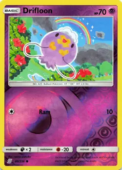 POKEMON Drifloon #80/236 Reverse Holo SM - Unified Minds NM - Image 1
