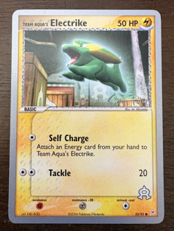 Team Aqua's Electrike Pokemon TCG | Chris Fulop 2004 World Championships | NM - Image 1