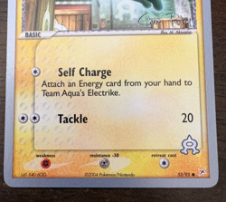 Team Aqua's Electrike Pokemon TCG | Chris Fulop 2004 World Championships | NM - Image 4