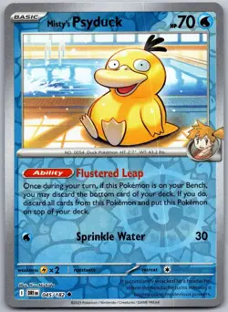 Misty's Psyduck 045/182 Uncommon Destined Rivals Pokemon Reverse Holo Near Mint - Image 1
