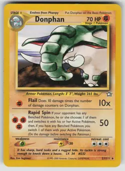 Donphan 21/111 Rare Neo Genesis Pokemon Unlimited Lightly Played - Image 1