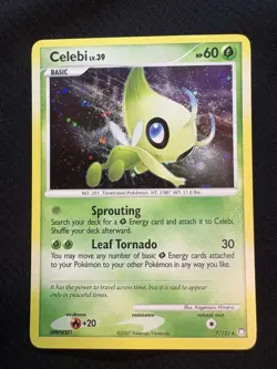 Pokemon TCG Celebi 7/123 Mysterious Treasures English Holo Rare Basic 60 HP - Image 1