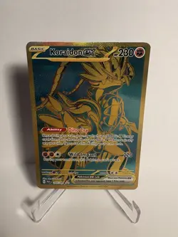 Pokemon TCG Paldean Fates Gold Hyper Rare Koraidon EX 245/091 Near Mint - Image 1