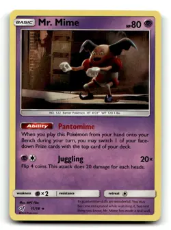 Mr. Mime 11/18 Rare Detective Pikachu Pokemon Holo NM - Image 1