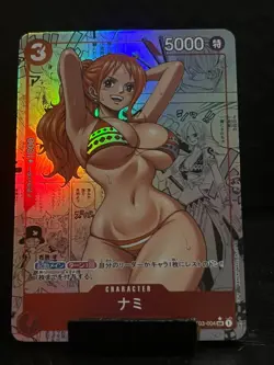Nami Orange Bikini One Piece Waifu Holo Anime Card Manga Collectible - Image 1