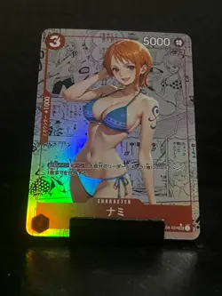 Nami Blue Bikini One Piece Waifu Holo Anime Card Manga Style Collectible - Image 1