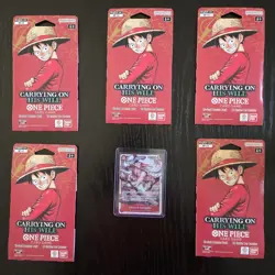 Carrying On His Will - One Piece - Sleeved Packs (Lot Of 5) Plus - Free SR Card - Image 1