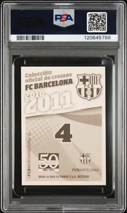2010-11 Panini FC Barcelona Lionel Messi #4 Balon de Oro PSA 10 - Image 2