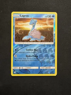 Pokemon TCG Lapras 31/181 Sun & Moon Team Up Reverse Holo Rare LP - Image 1