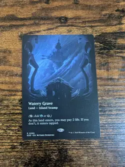 MTG Magic EDGE OF ETERNITIES EOE rare WATERY GRAVE #286 borderless Shock Land - Image 1