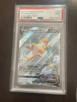 Pokemon TCG - Dragonite V Alt Art 192/203 Evolving Skies PSA 9 - Image 1
