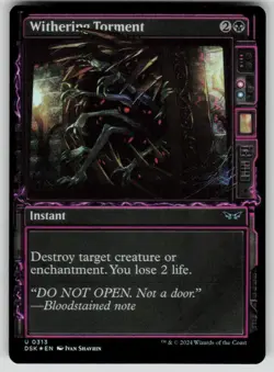 Withering Torment (Showcase) Foil Uncommon Duskmourn: House of Horror 313 MTG NM - Image 1