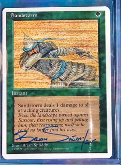 MTG Magic the Gathering 1995 Deckmaster SANDSTORM Autographed BRIAN SNODDY - Image 1