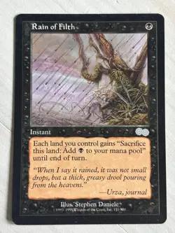 Rain of Filth Urza's Saga Regular LP Light Play MTG Magic the Gathering Vintage - Image 1