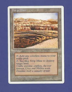1995 Magic the Gathering - Strip Mine - Fourth - 4th Edition MTG - Image 1