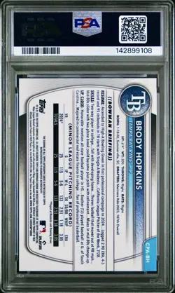 2025 1st Bowman Brody Hopkins Mini Diamond ON CARD Auto /100 PSA 10 Rays POP 5! - Image 3