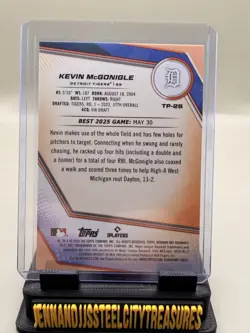 2025 Bowman's Best Kevin McGonigle TP-28 Aqua /199 Tigers Prospect #097/199 - Image 2