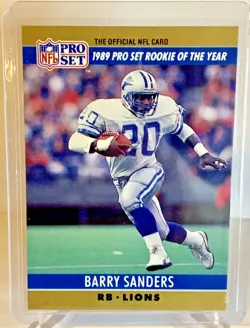 BARRY SANDERS 1990 PRO SET ROOKIE OF THE YEAR #1 - Image 1