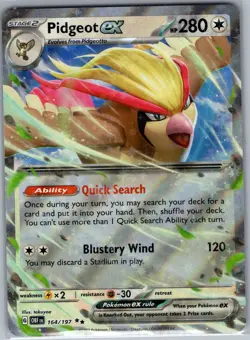 Pidgeot ex 164/197 - Pokemon TCG SV03: Obsidian Flames - Double Rare (NM) - Image 1